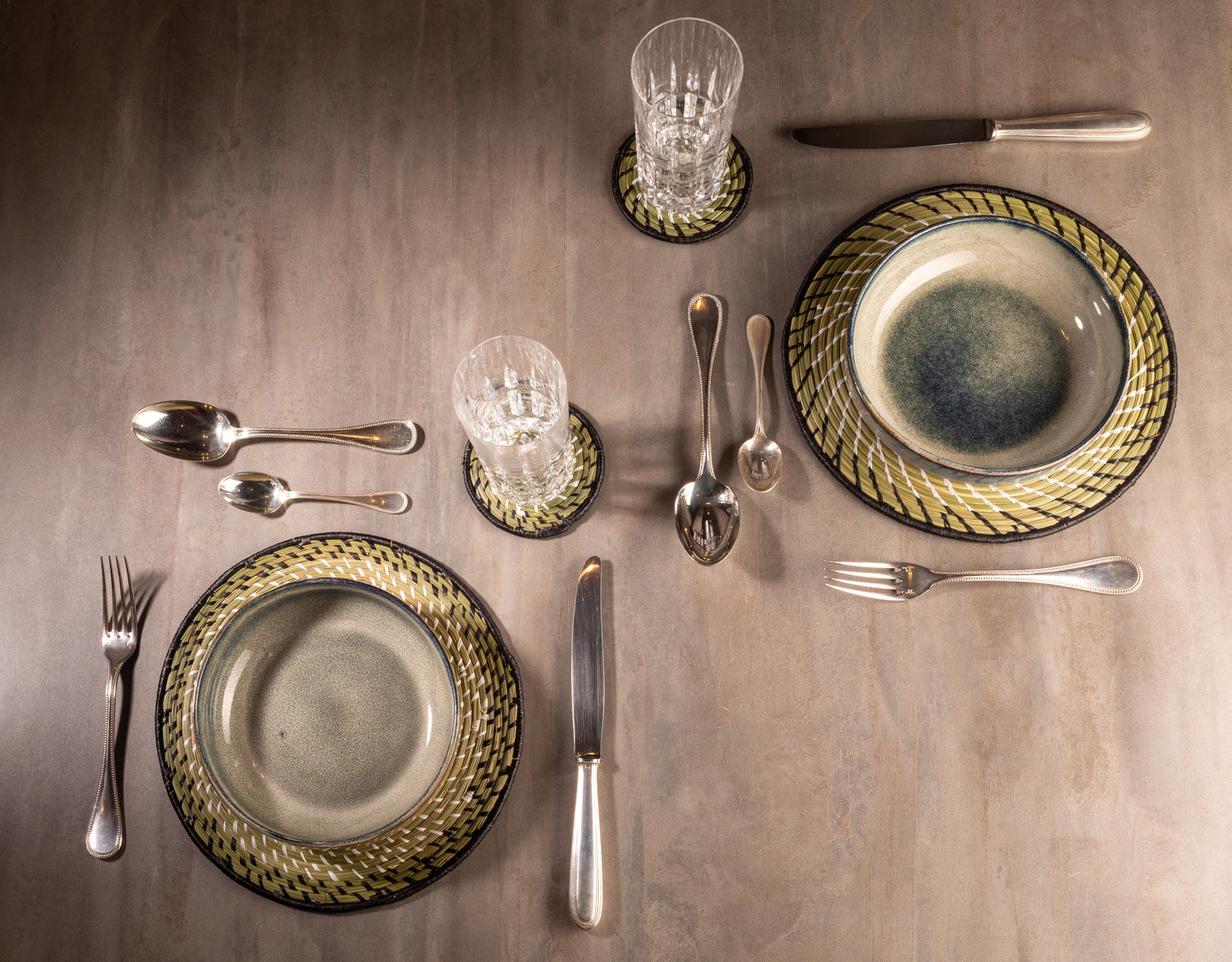 Set de dessous de plats + dessous de verres Rizisano